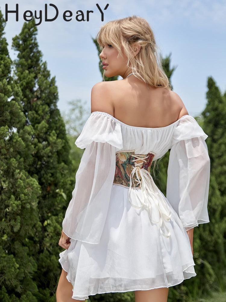 Boho Floral Brocade Corset Belt | Adjustable Waist Cincher