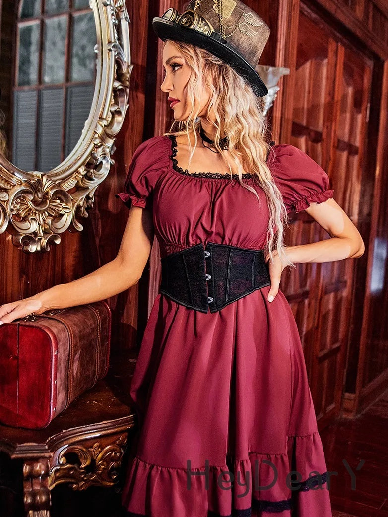 Lace-Embroidered White Corset Belt: Adjustable Waist Sculptor for Timeless Elegance