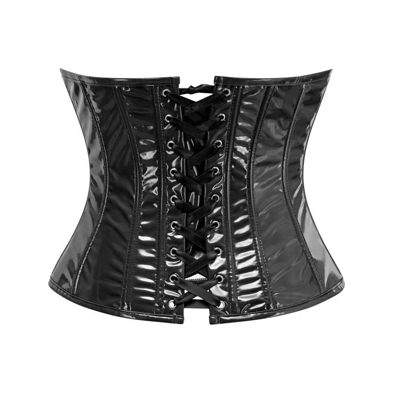 Bold Patent Leather Corset | Adjustable Waist-Slimming Bustier