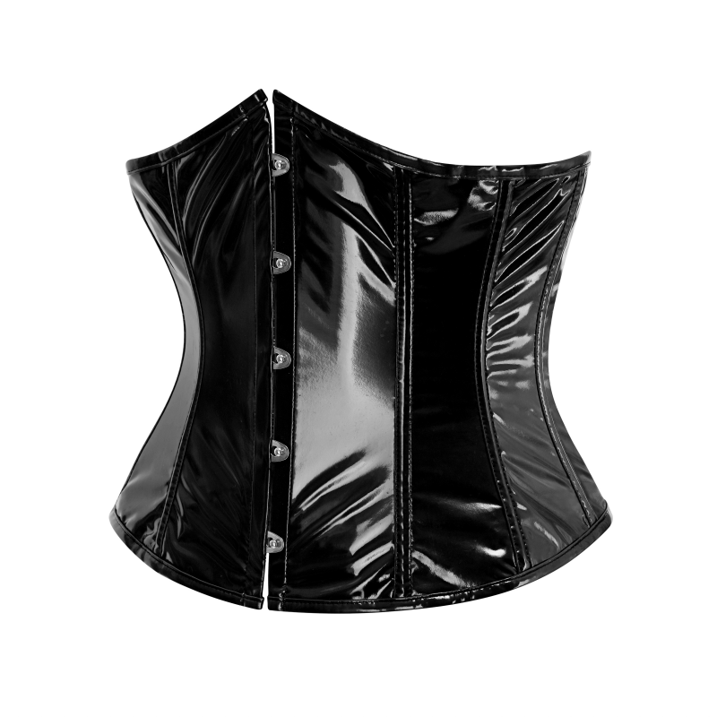 Bold Patent Leather Corset | Adjustable Waist-Slimming Bustier