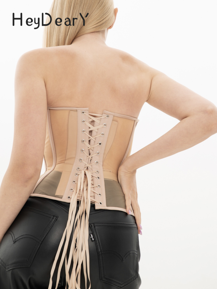 Bold Allure Strapless Corset | Heart Neckline & Lace-Up Back for Sculpted Elegance